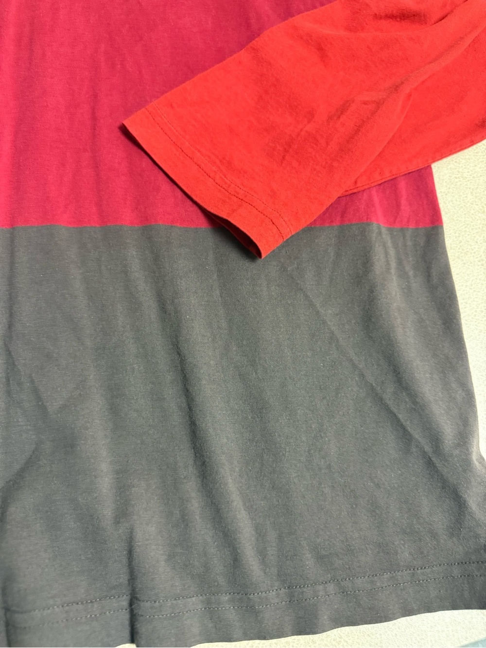 Vintage Lacoste Men’s Red Colorblock Long-Sleeve Polo Shirt Size 8 - Picture 9 of 14